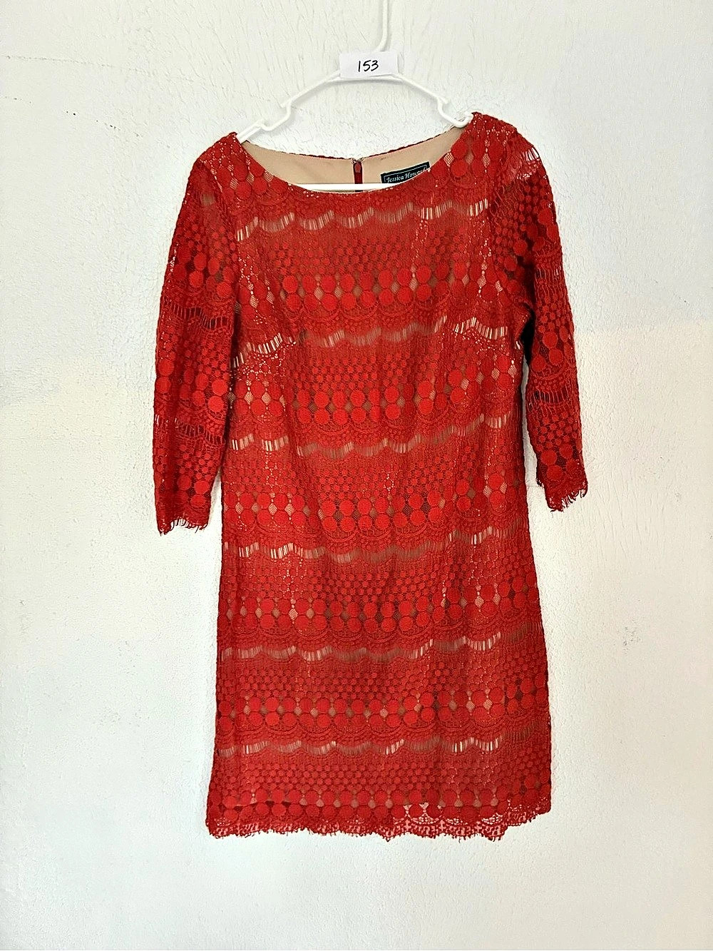 Jessica Howard Lace Mini Dress in Red Size 8